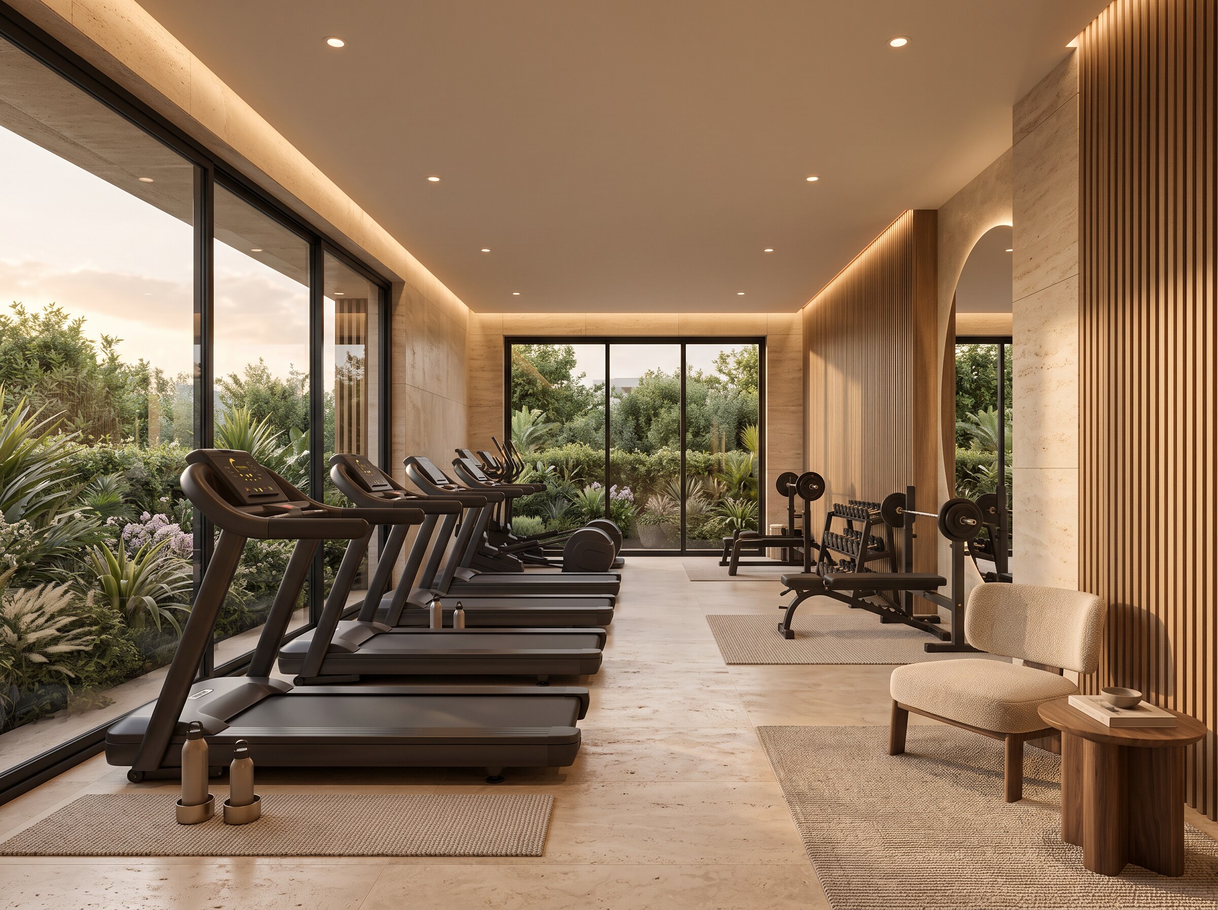 Salle de sport de Lotus Résidences, illustration architecturale